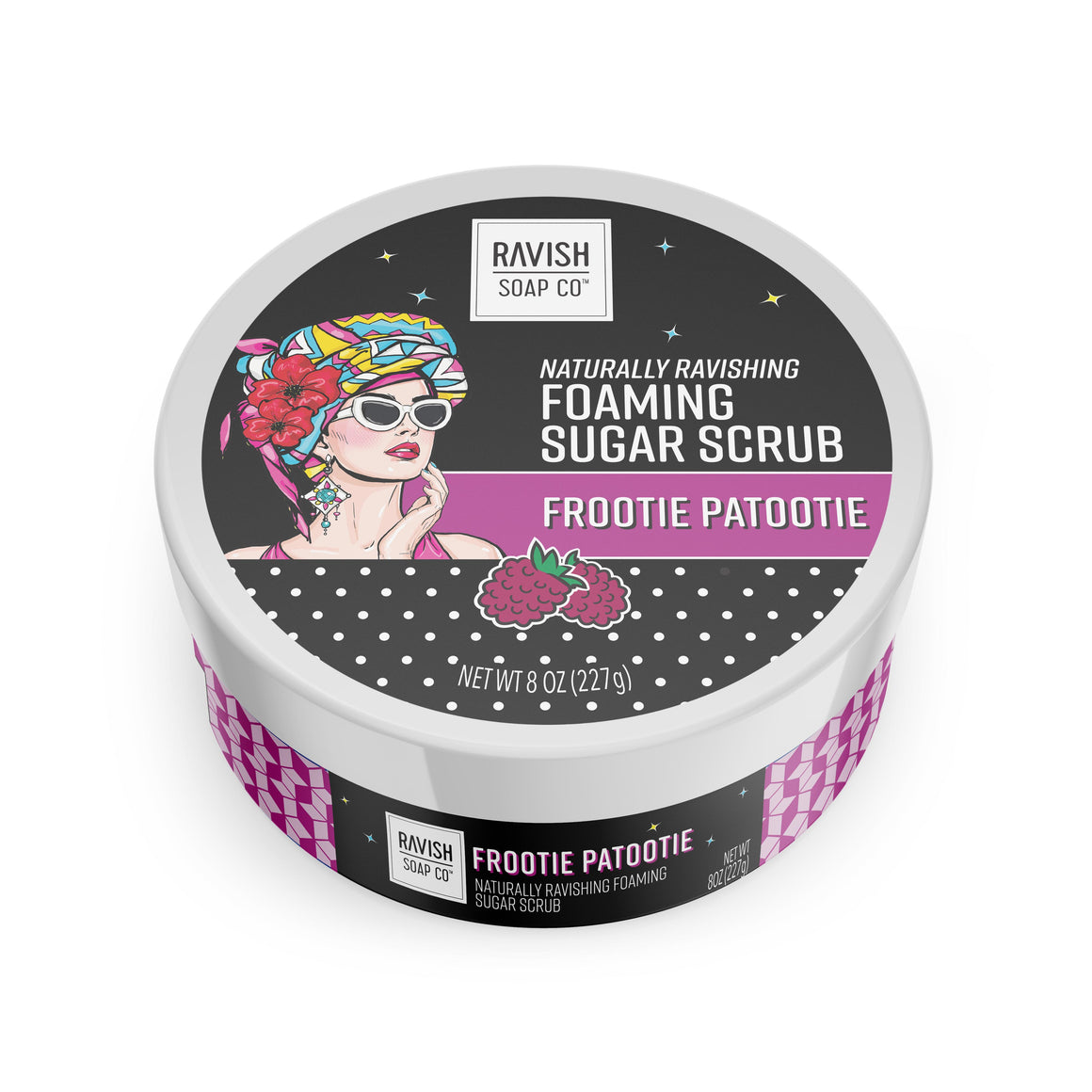 Frootie Patootie Raspberry Hibiscus Foaming Sugar Scrub Ravish Soap Company
